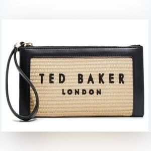 New Ted Baker Naomi Black and Cream Embroidery Clutch